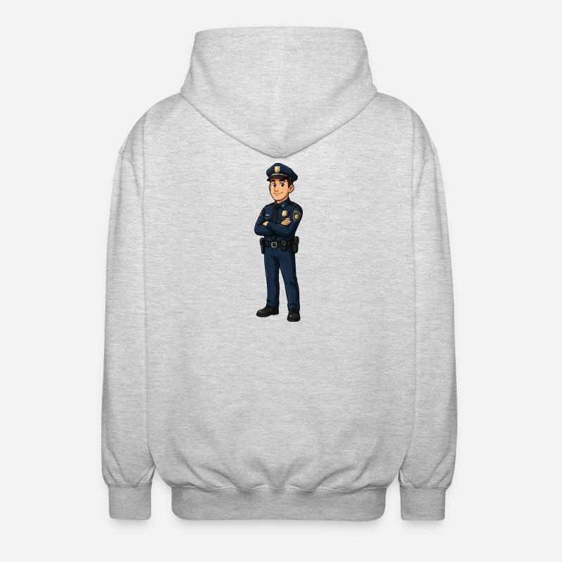 Illustration d’un policier en service - Veste à capuche unisexe - gris clair chiné