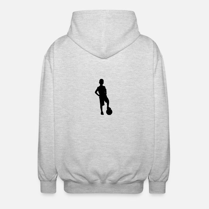 Fussball Junge - Unisex Kapuzenjacke - Hellgrau meliert