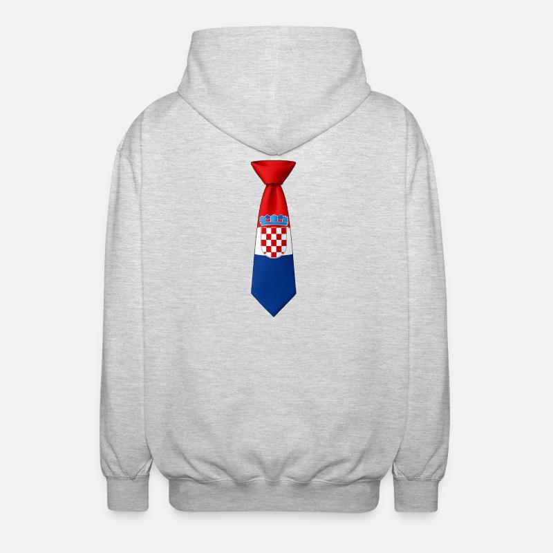 Croatie cravate – Conception du drapeau - Veste à capuche unisexe - gris clair chiné