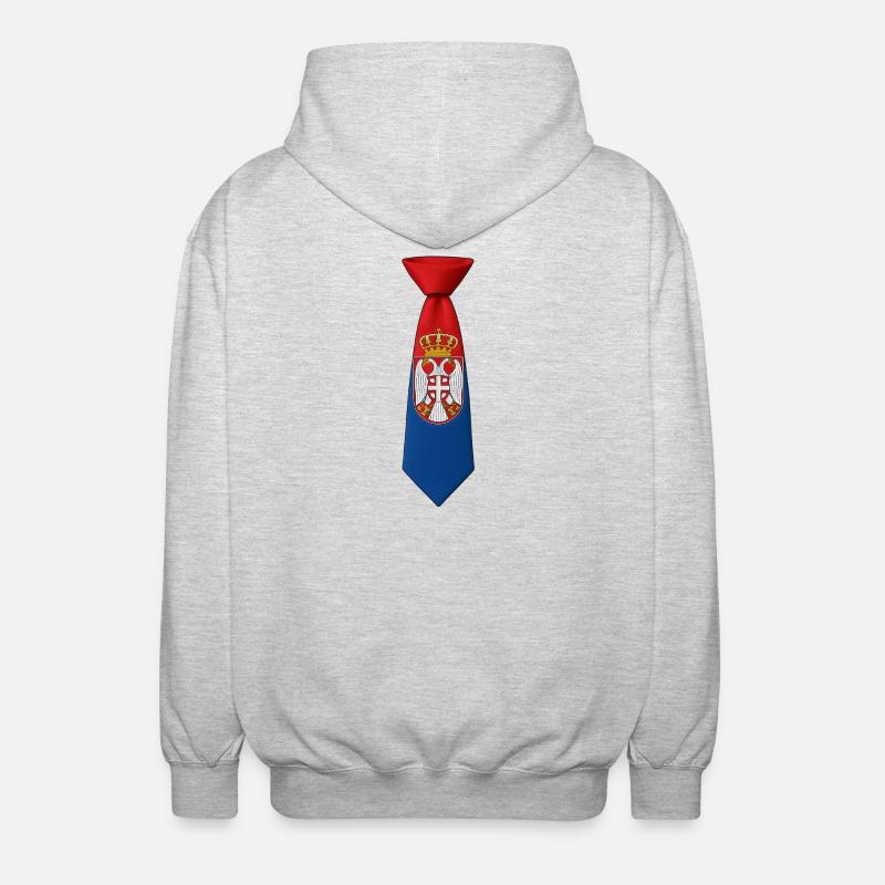 Cravate Serbie – Conception du drapeau - Veste à capuche unisexe - gris clair chiné