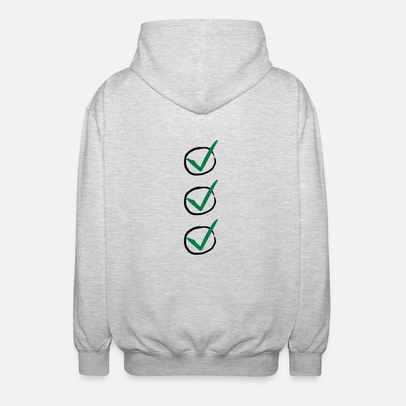 Three Checkmarks - Veste à capuche unisexe - gris clair chiné