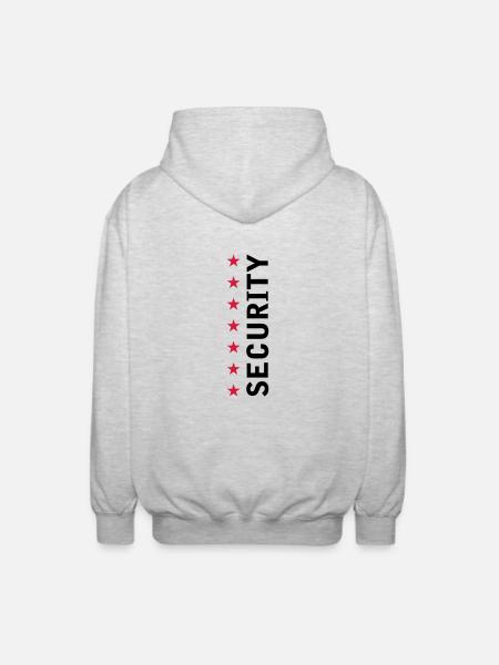 Security Text Logo - Unisex Hooded Jacket - light heather grey