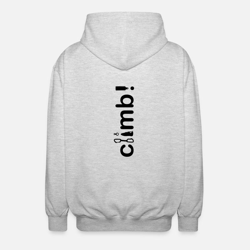 "climb" - Klettern! - Unisex Kapuzenjacke - Hellgrau meliert