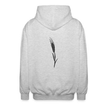 Getreide grain farm farmer cereales - Unisex Kapuzenjacke - Hellgrau meliert - Hinten - AI Model Male 185 light (185cm)