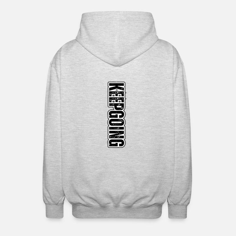 KEEP GOING – Motivational Vertical Pattern - Unisex Hooded Jacket - light heather grey