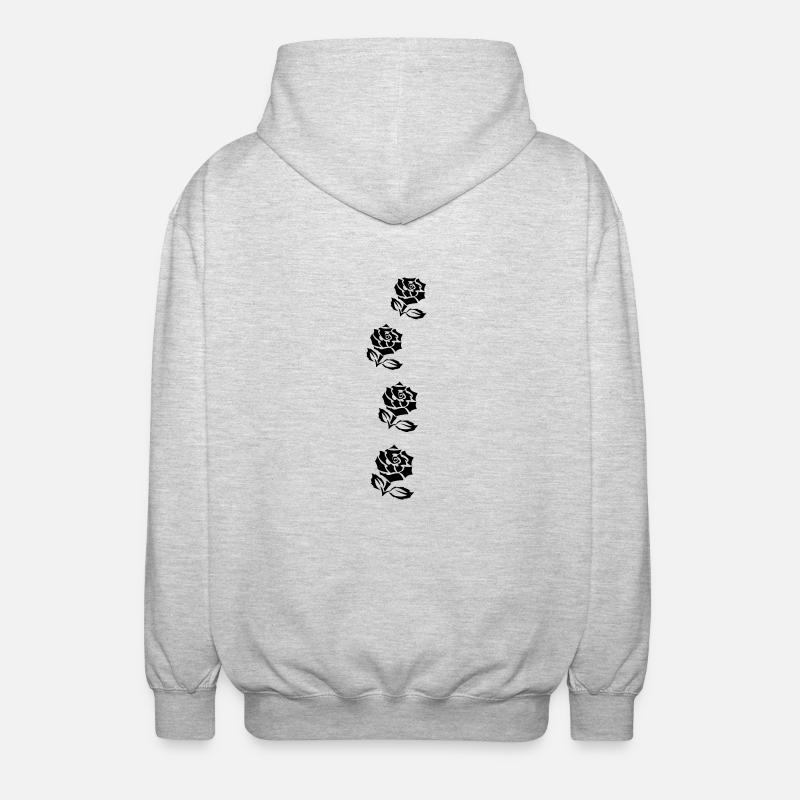 Rosenranke - Unisex Kapuzenjacke - Hellgrau meliert