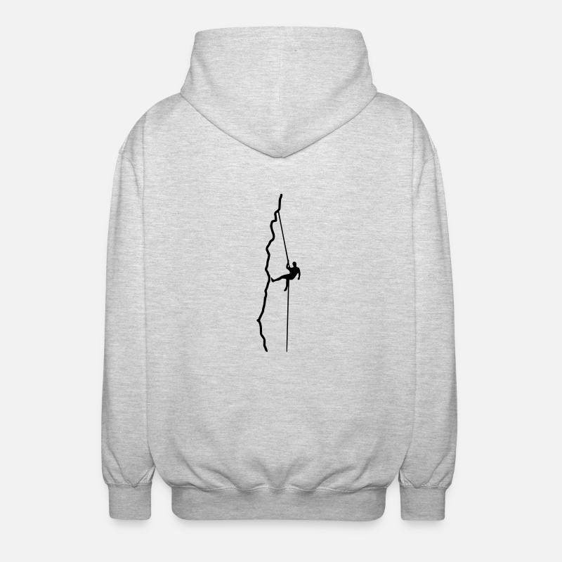 Kletterer beim Abseilen - Unisex Kapuzenjacke - Hellgrau meliert