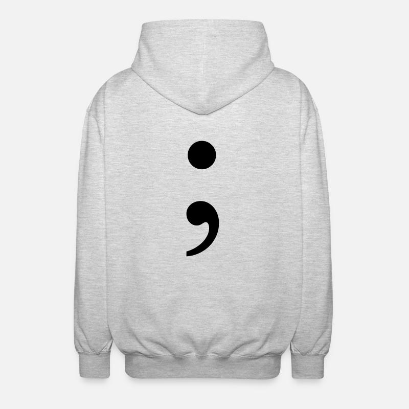 Semicolon - Unisex Kapuzenjacke - Hellgrau meliert
