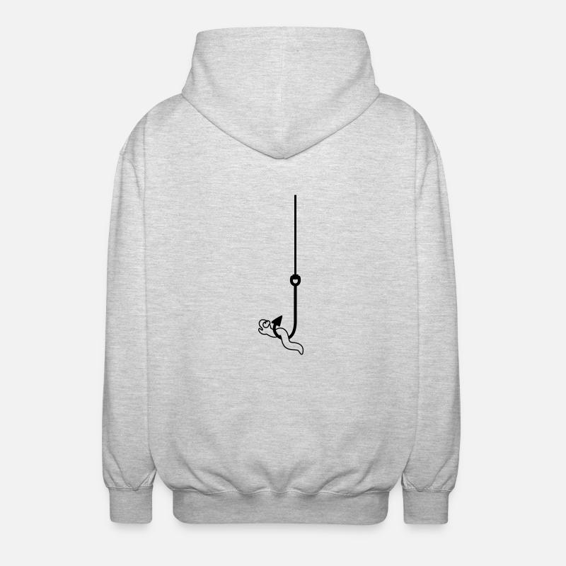 Worm On The Hook - Unisex Hooded Jacket - light heather grey