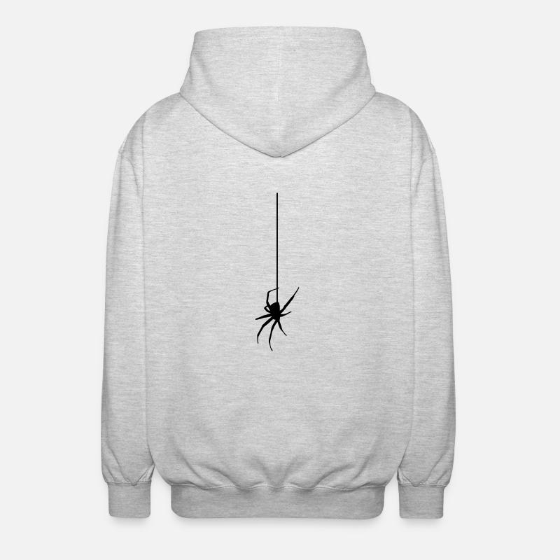 Spider on a thread - Unisex Hooded Jacket - light heather grey