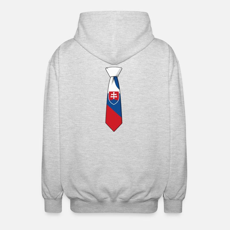 Cravate Slovaquie – Conception du drapeau - Veste à capuche unisexe - gris clair chiné