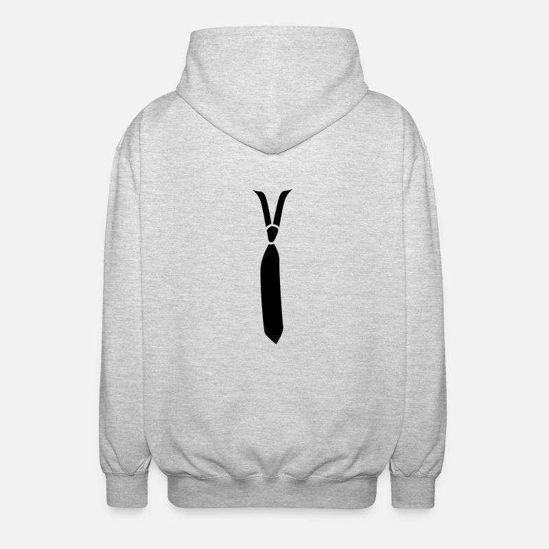 Krawatte - Unisex Kapuzenjacke - Hellgrau meliert