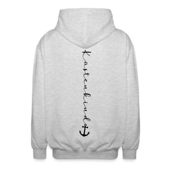 Küstenkind - Unisex Kapuzenjacke - Hellgrau meliert - Hinten - AI Model Male 185 light (185cm)