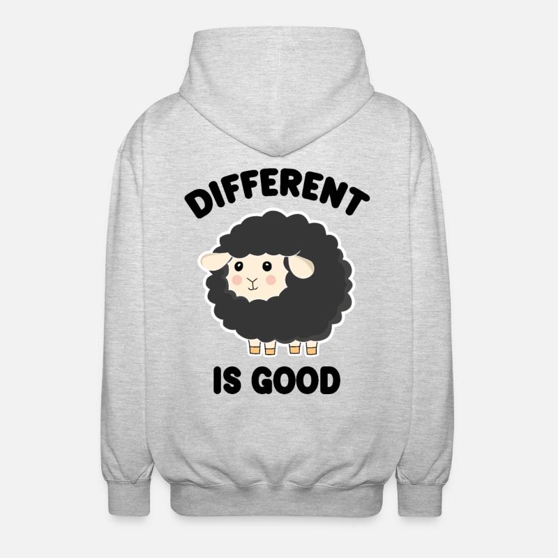 Different is Good Black Sheep - Unisex Hooded Jacket - light heather grey