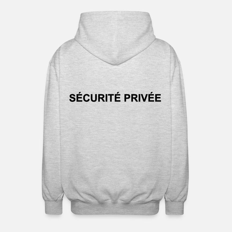 Sécurité Privée | Agent de sécurité - Veste à capuche unisexe - gris clair chiné