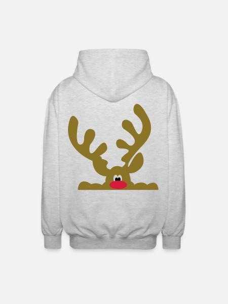 reindeer - Unisex Hooded Jacket - light heather grey