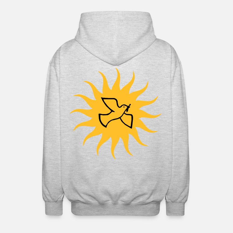 Colombe de la paix Sun - Veste à capuche unisexe - gris clair chiné