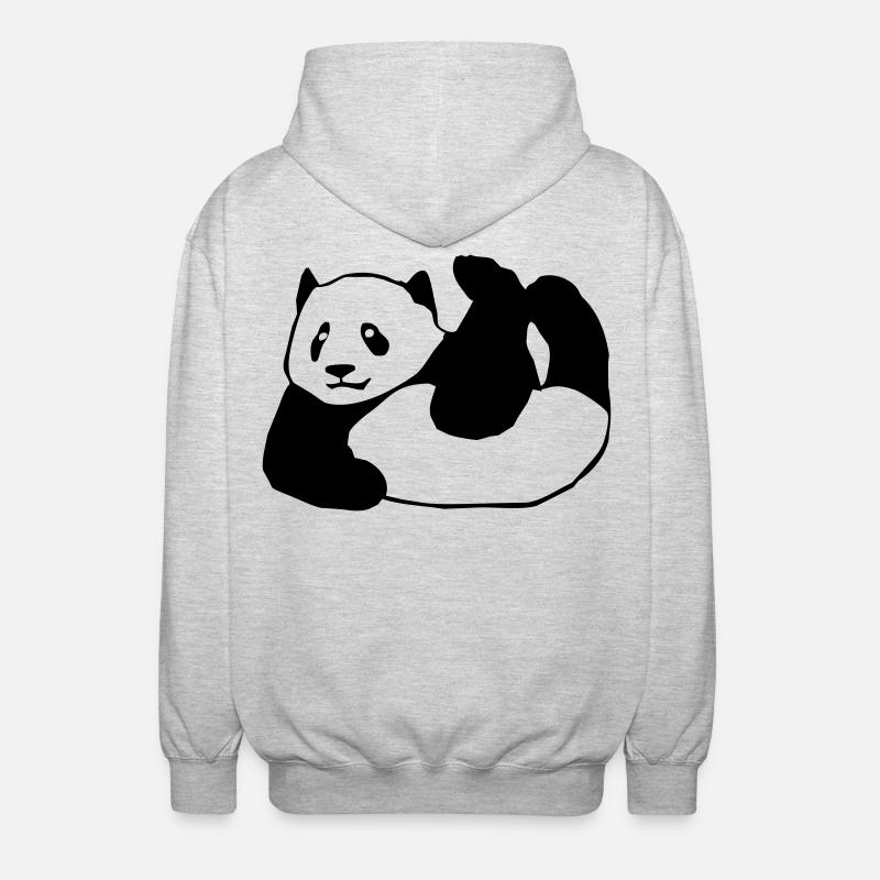 Panda, Bär,Tier, - Unisex Kapuzenjacke - Hellgrau meliert