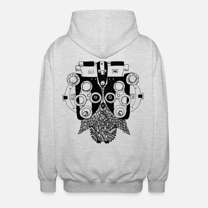 Phoropter Eule Augenoptik Optometrie - Unisex Kapuzenjacke - Hellgrau meliert