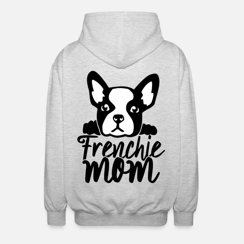 Frenchie maman de bouledogue français - Veste à capuche unisexe - gris clair chiné