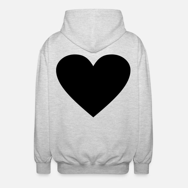 Schwarzes Herz Awesomeelement - Unisex Kapuzenjacke - Hellgrau meliert