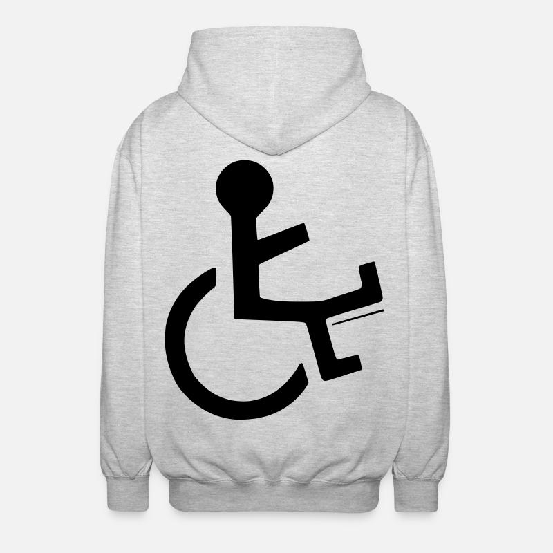 Wheelchair user with broken leg # - Unisex Hooded Jacket - light heather grey
