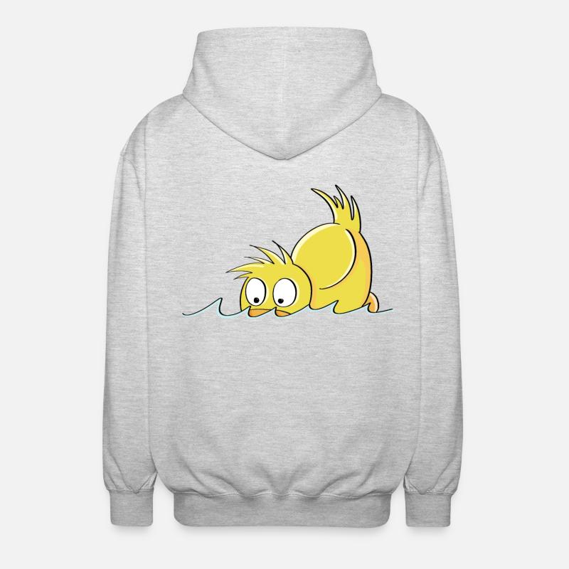 Duck Duck - Bande dessinée de canard - Veste à capuche unisexe - gris clair chiné
