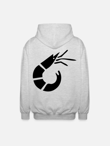 Shrimp - Crab - Shrimp Fishing - Unisex Hooded Jacket - light heather grey