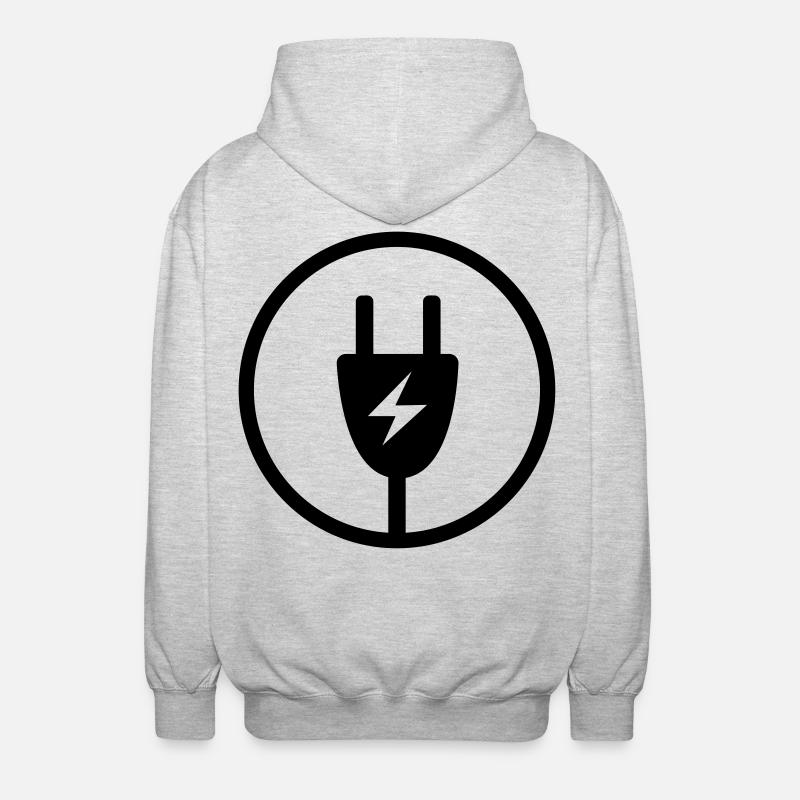 Power plug - Unisex Hooded Jacket - light heather grey