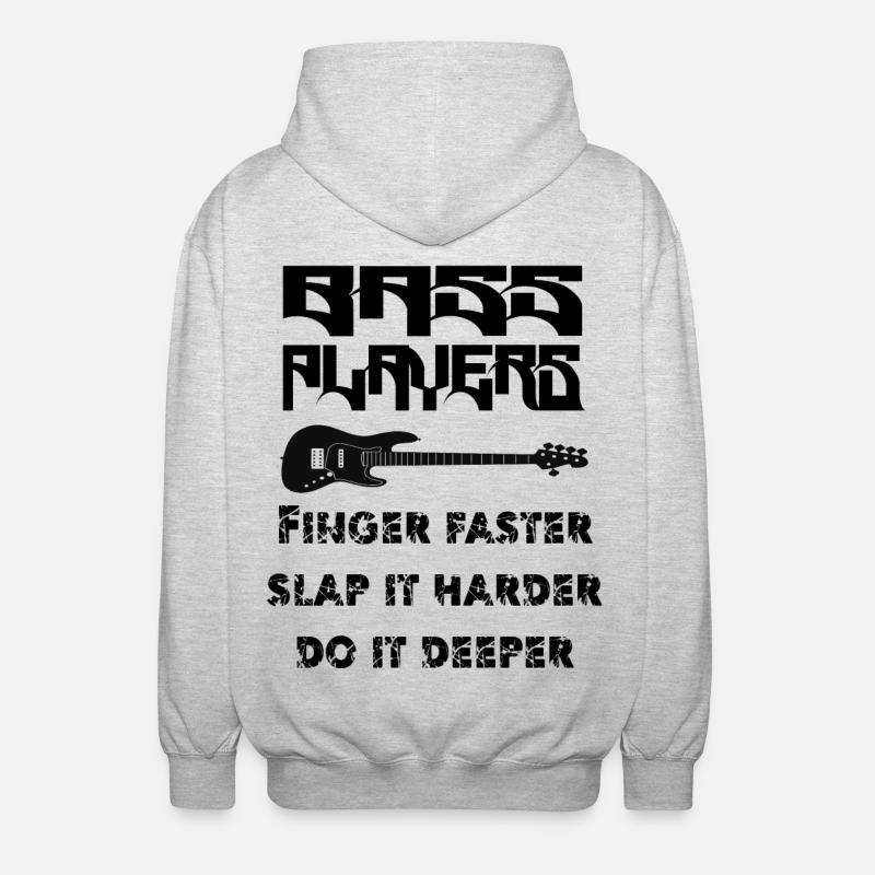 Cadeau de guitare guitariste basse - Veste à capuche unisexe - gris clair chiné