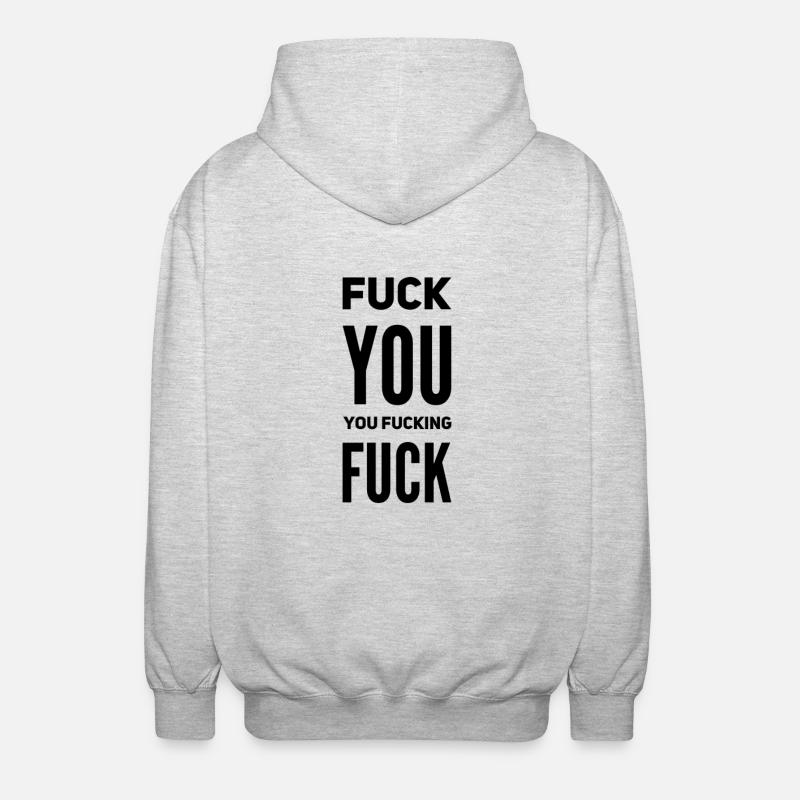 F*ck You Quote – Sarkasmus & Attitüde - Unisex Kapuzenjacke - Hellgrau meliert