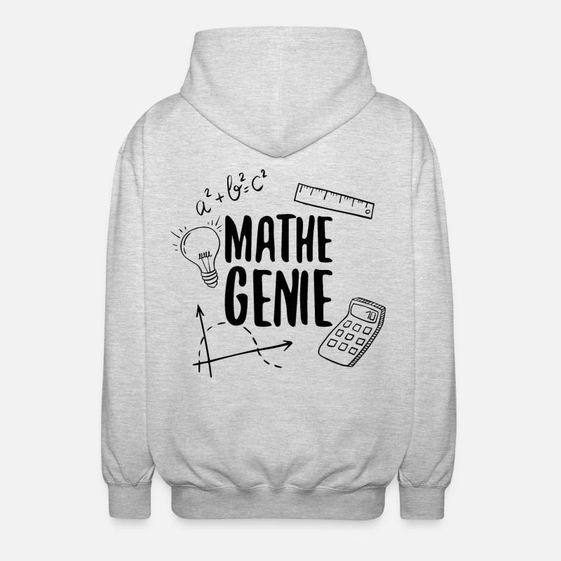 Math Genius Math Genius Math Mathematicien - Veste à capuche unisexe - gris clair chiné