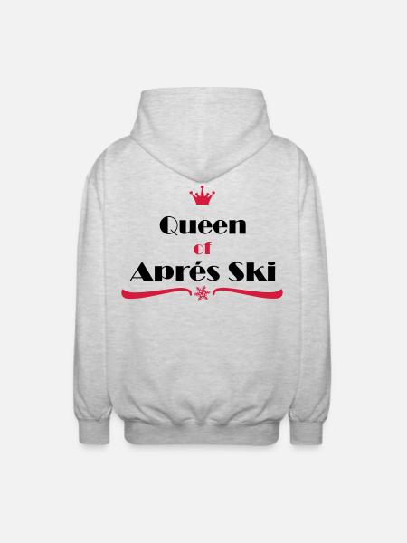 queen of apres ski - Unisex Hooded Jacket - light heather grey