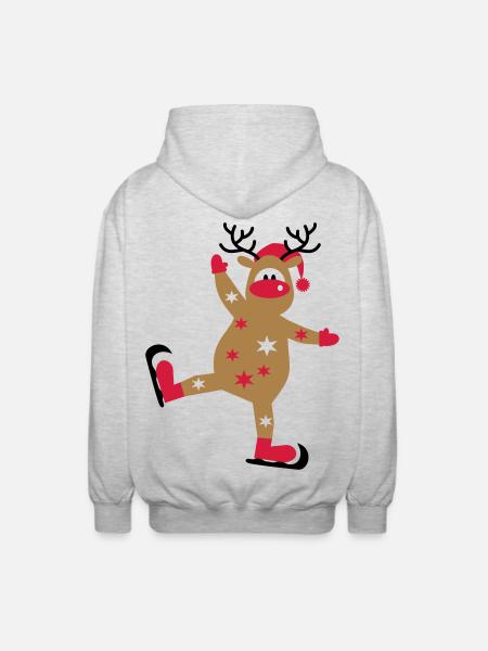 christmas - Unisex Hooded Jacket - light heather grey