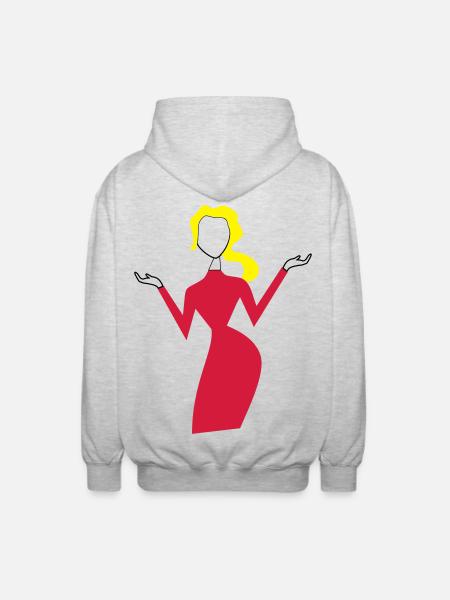 frau - Unisex Kapuzenjacke - Hellgrau meliert
