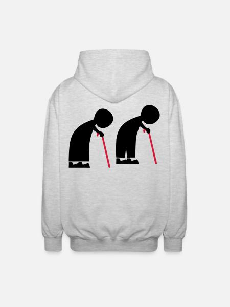 old people - Unisex Hooded Jacket - light heather grey