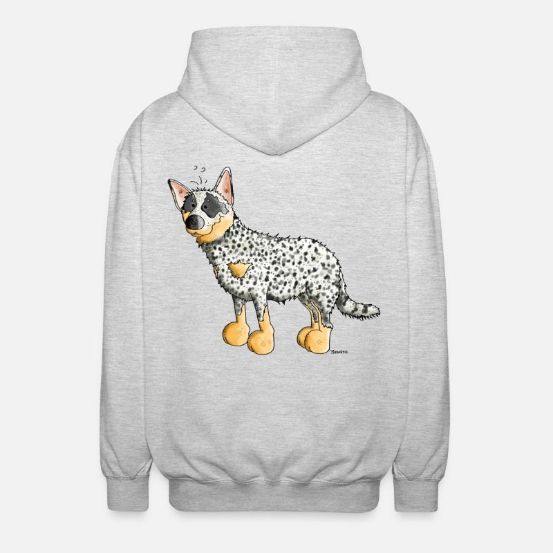 Witziger Australian Cattle Dog - Hund - Unisex Kapuzenjacke - Hellgrau meliert