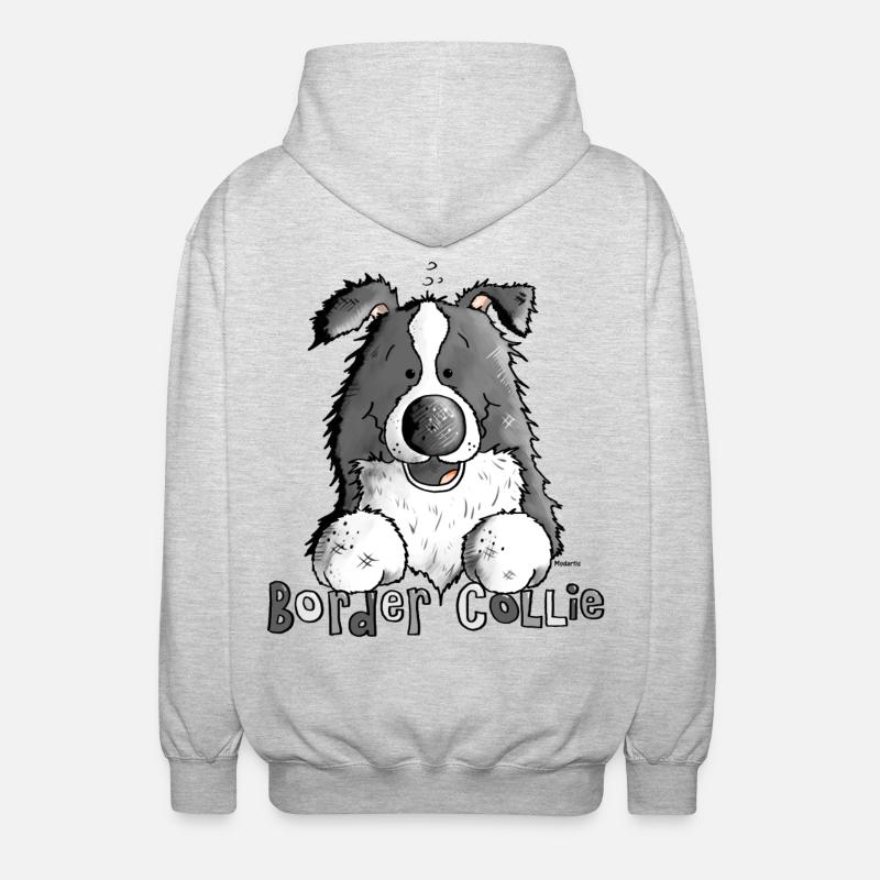 Petit Boder Collie - Chien de Berger - Veste à capuche unisexe - gris clair chiné