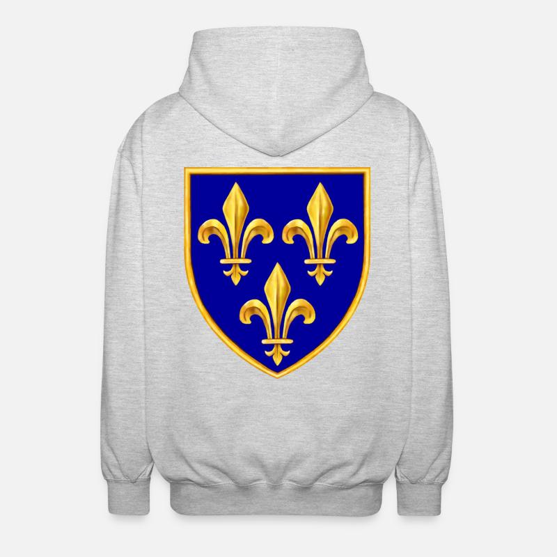 fleurs de lys - Veste à capuche unisexe - gris clair chiné