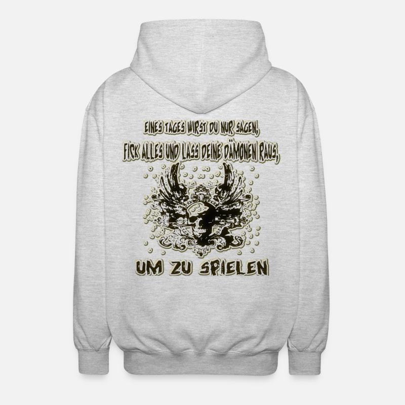 Dämon raus lassen - Unisex Kapuzenjacke - Hellgrau meliert