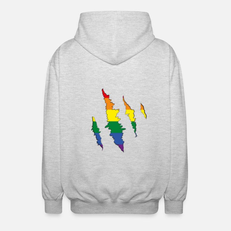 Griffe arc-en-ciel Scratch Trace - Veste à capuche unisexe - gris clair chiné