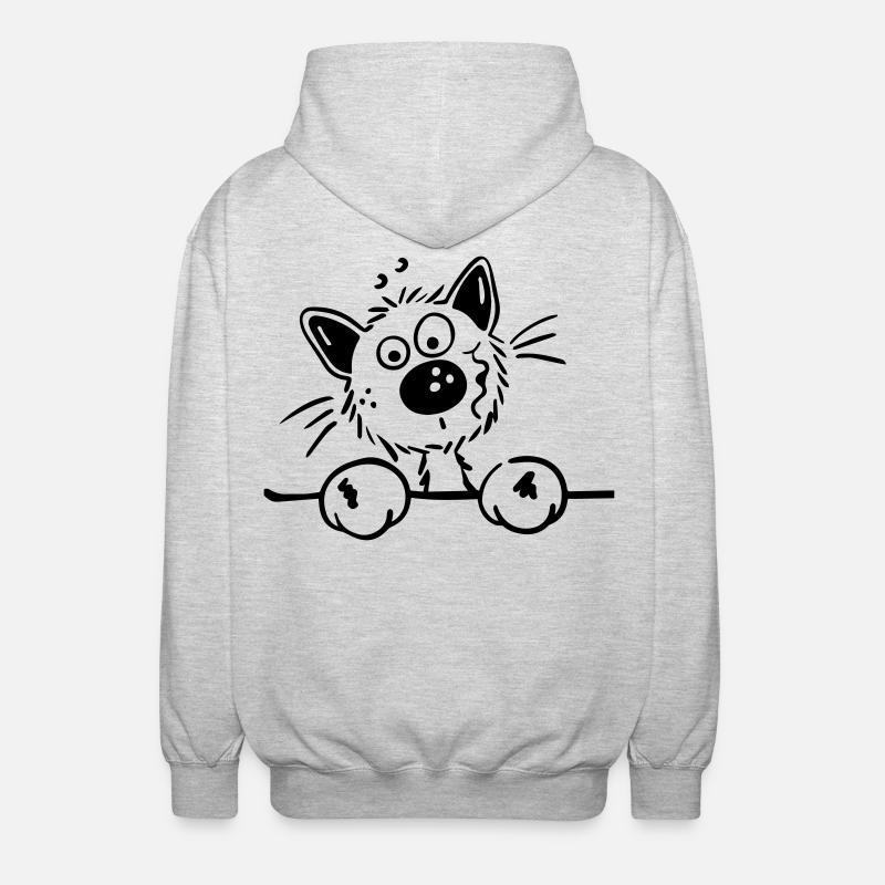 Mignon Chat - Veste à capuche unisexe - gris clair chiné