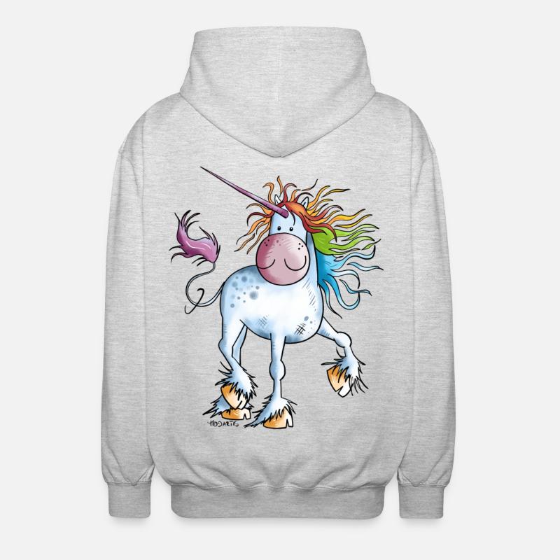 Rainbow Unicorn - Veste à capuche unisexe - gris clair chiné