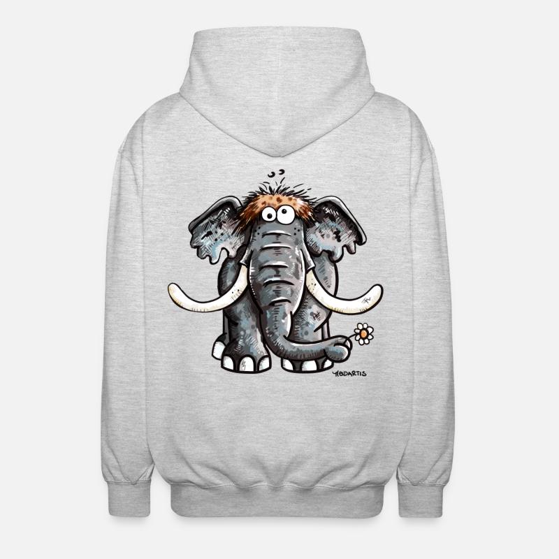 Éléphant avec fleur - Veste à capuche unisexe - gris clair chiné