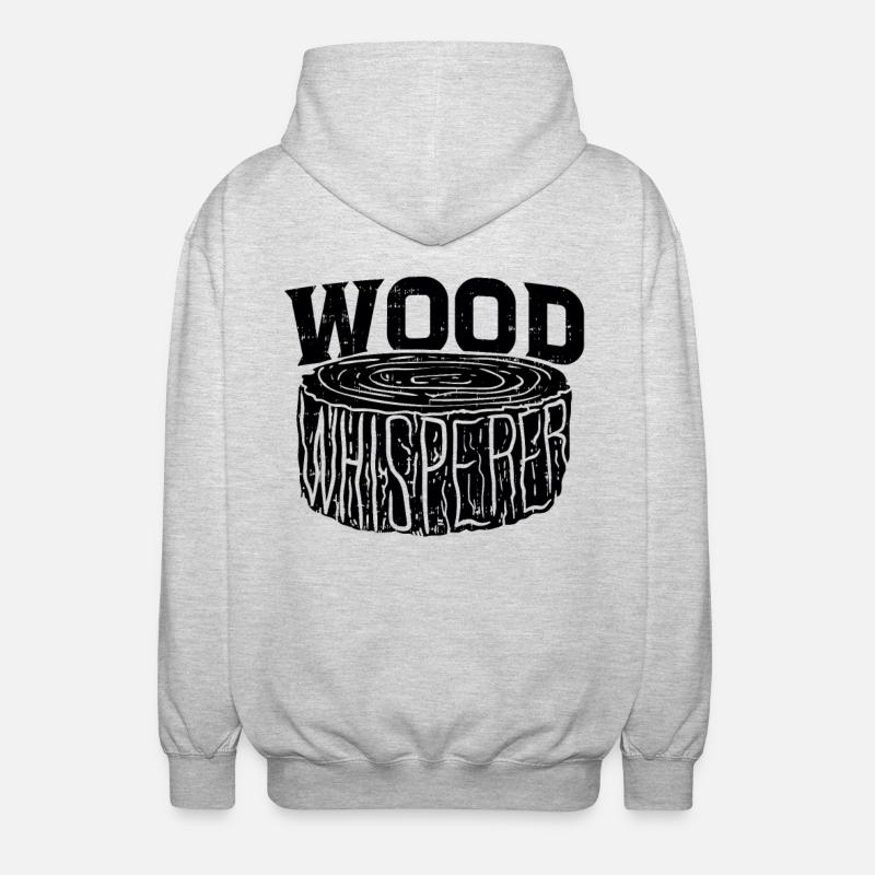 Holz Flüsterer Schreiner Handwerker Geschenkidee - Unisex Kapuzenjacke - Hellgrau meliert