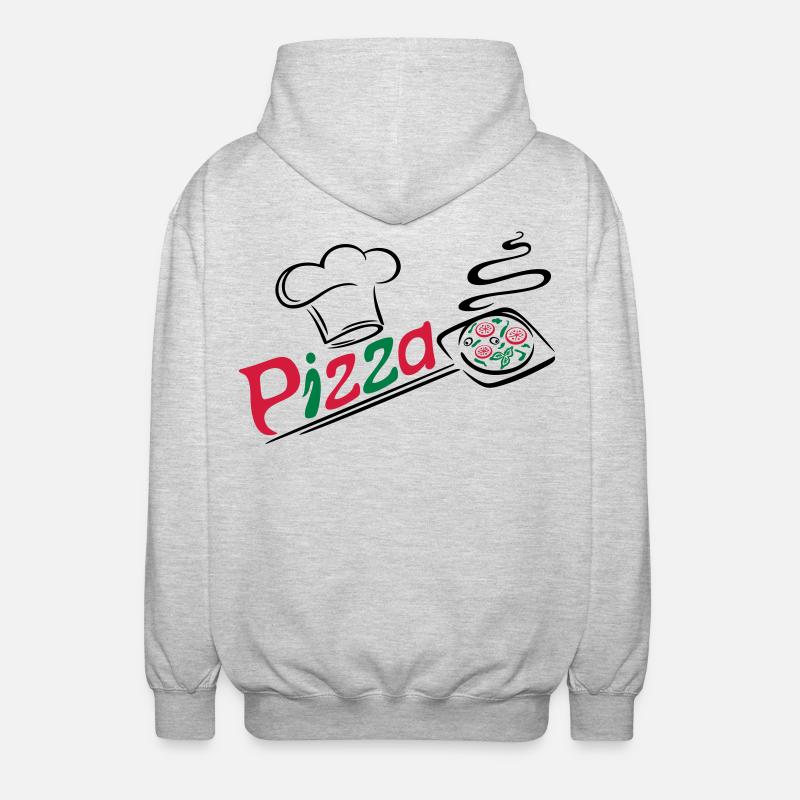 Pizza Bäcker mit Kochmütze, chef hat - Unisex Kapuzenjacke - Hellgrau meliert
