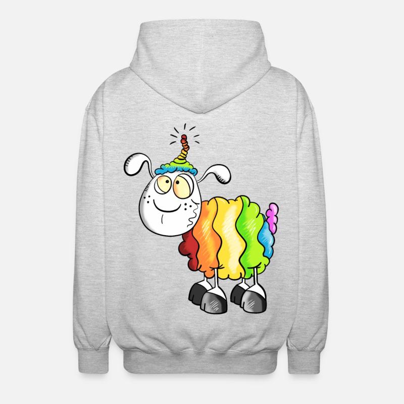 Rainbow Schaf - Unisex Kapuzenjacke - Hellgrau meliert