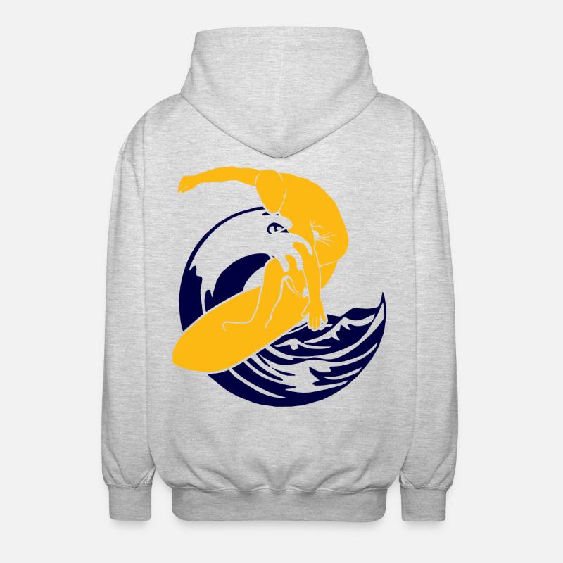 Planche de surf | Surfeur | Surfer - Veste à capuche unisexe - gris clair chiné