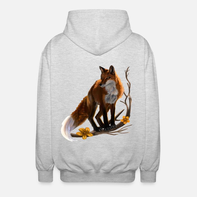 renard - Veste à capuche unisexe - gris clair chiné