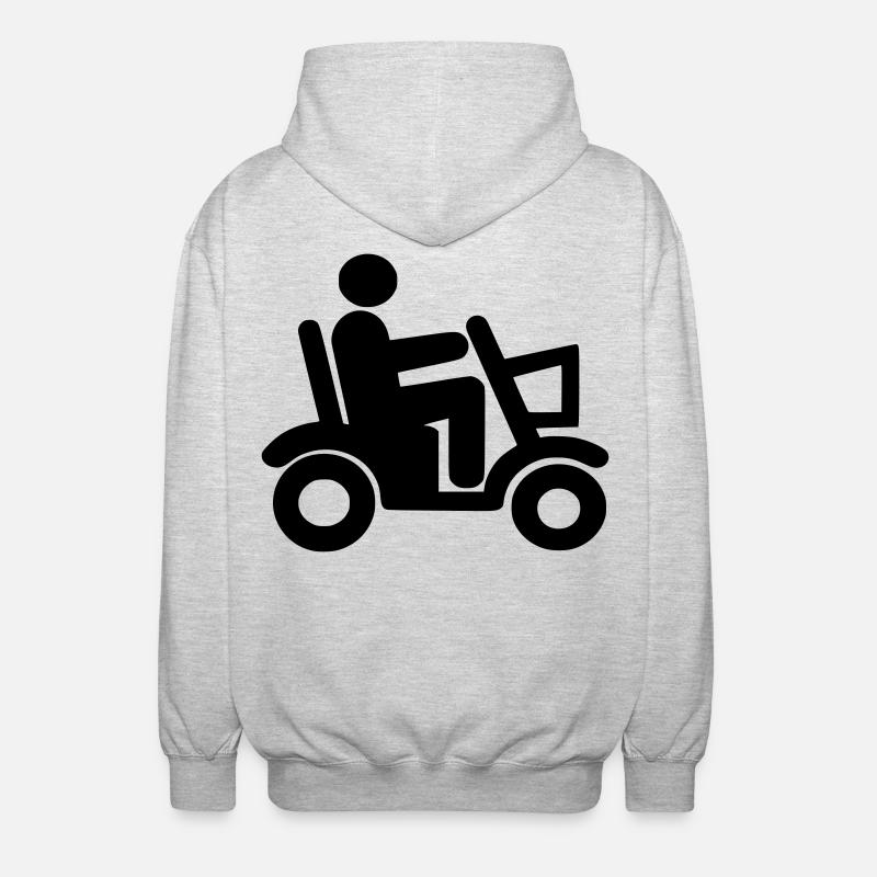 Elektromobil, Rollstuhl, Rolle, Behinderte # - Unisex Kapuzenjacke - Hellgrau meliert